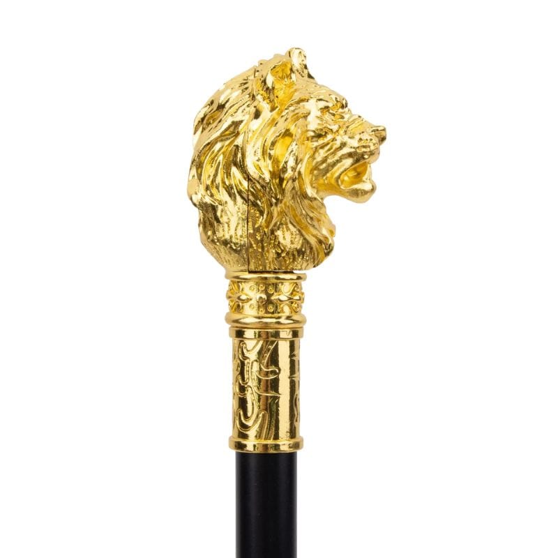Canne à Pommeau Lion Doré