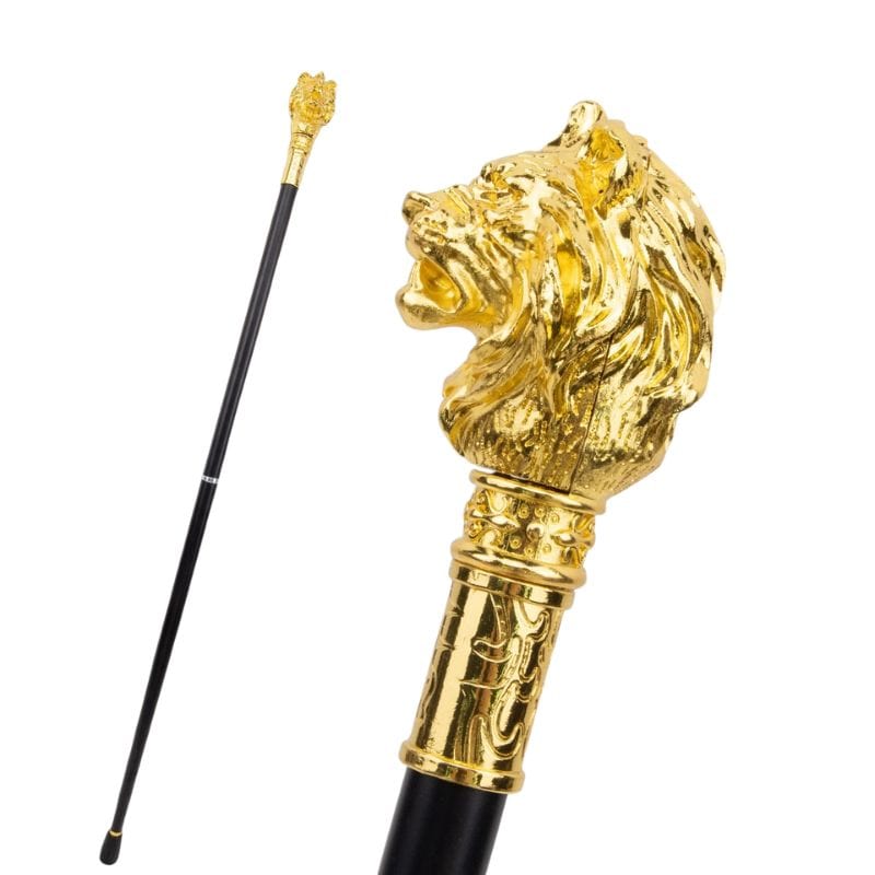 Canne à Pommeau Lion Doré